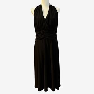 Vintage Evan Picone Ruched Waist Halter Style dress Size 14